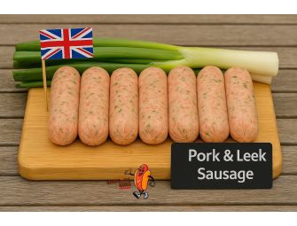 Pork & Leek Sausage 82g/Per Piece (500g Packs/6 Pieces)